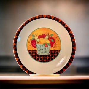 VINTAGE Hallmark 8.25 " Salad / Dessert Plates FRUIT BASKET  Set of 4